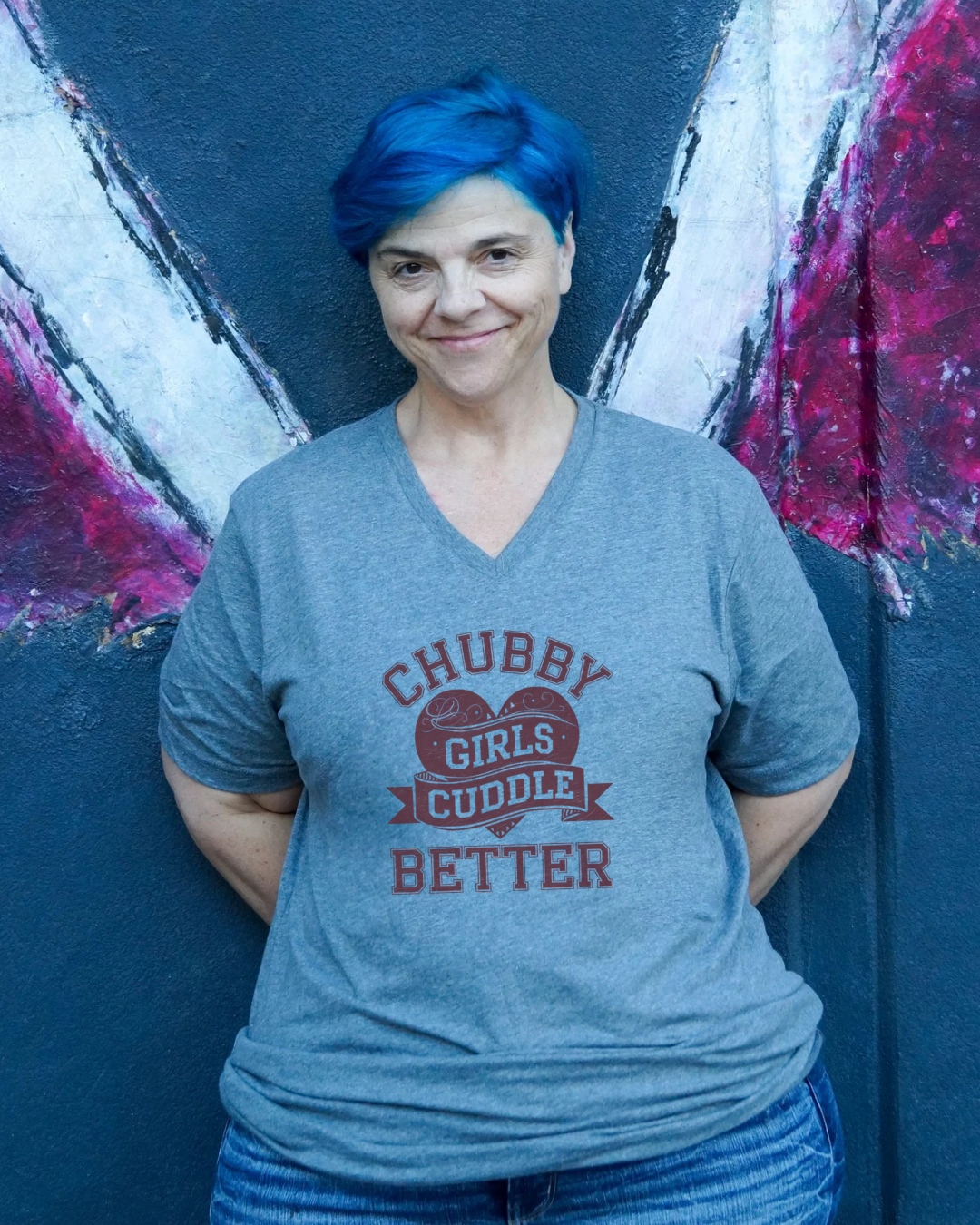 Chubby Girls Cuddle Better V-Neck Shirt