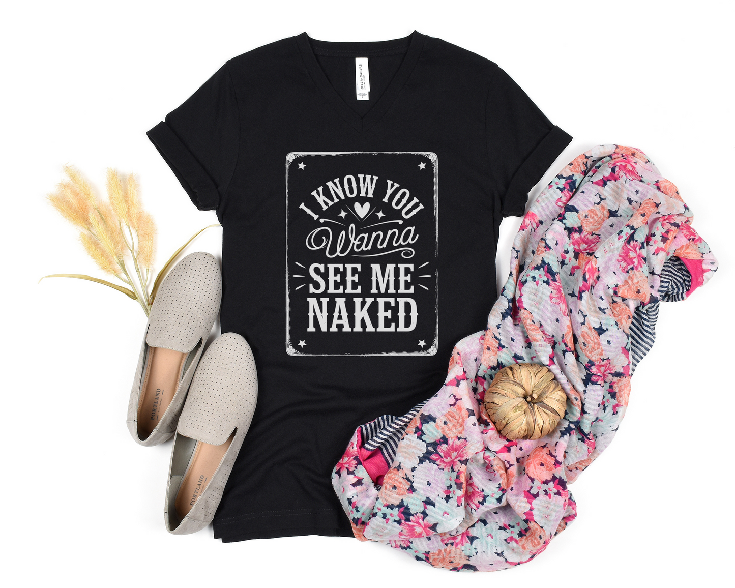 I Know You Wanna See Me Naked V-Neck Shirt