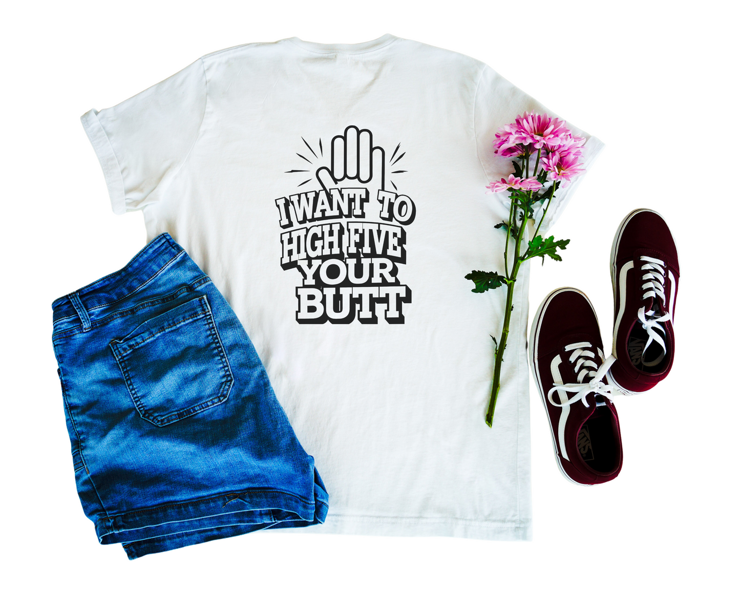I Want To High Five Your Butt V-Neck Shirt