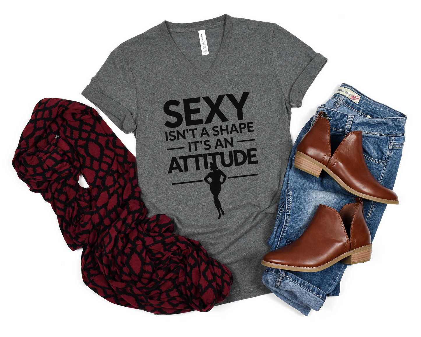 Sexy Isn't A Shape It's An Attitude V-Neck Shirt
