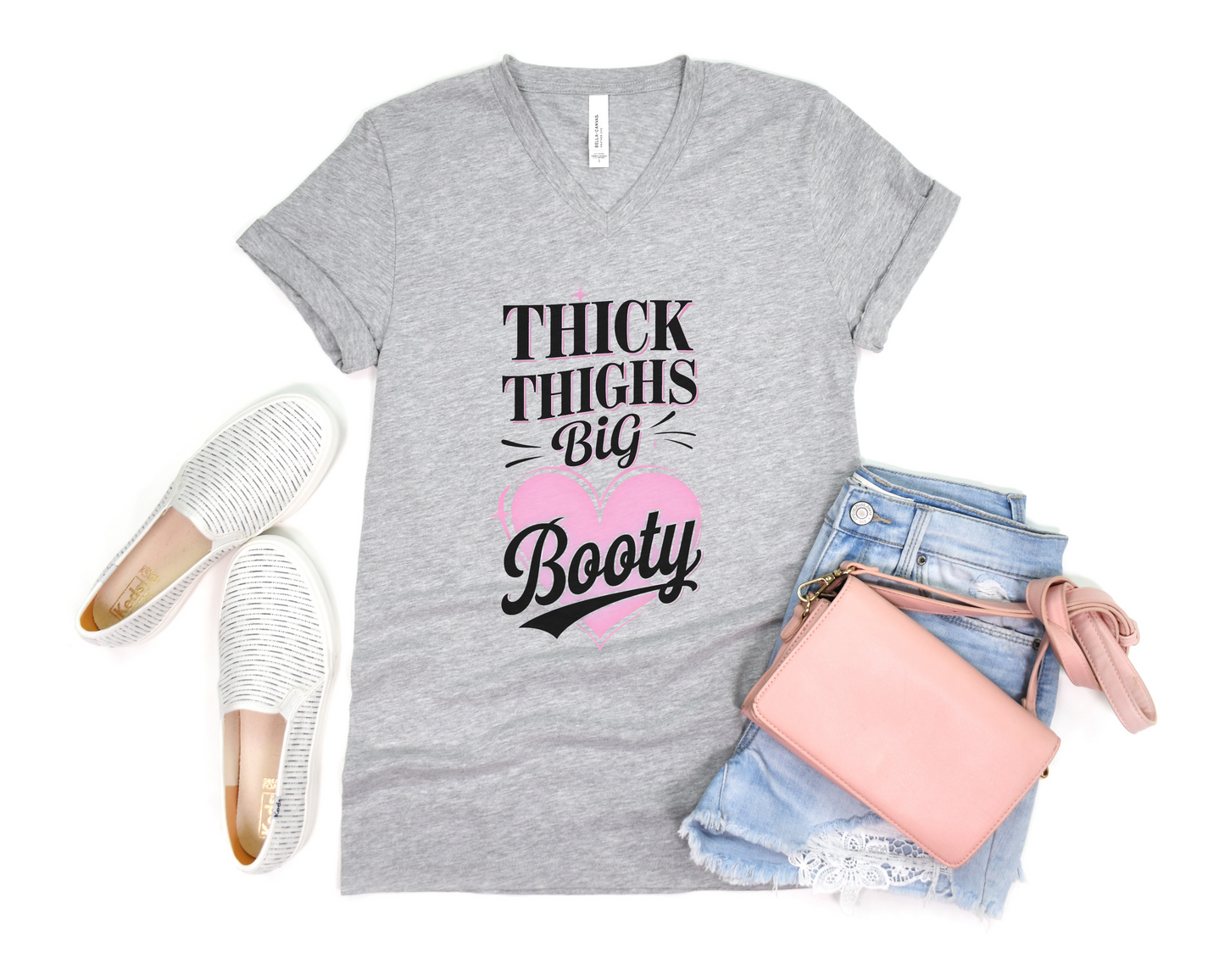 Thick Thighs Big Booty V-Neck Shirt