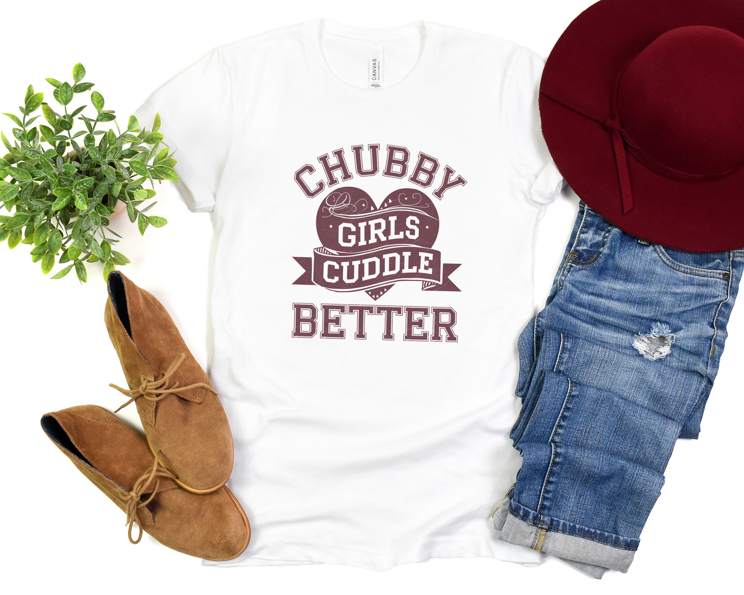 Chubby Girls Cuddle Better Crew Neck Tee