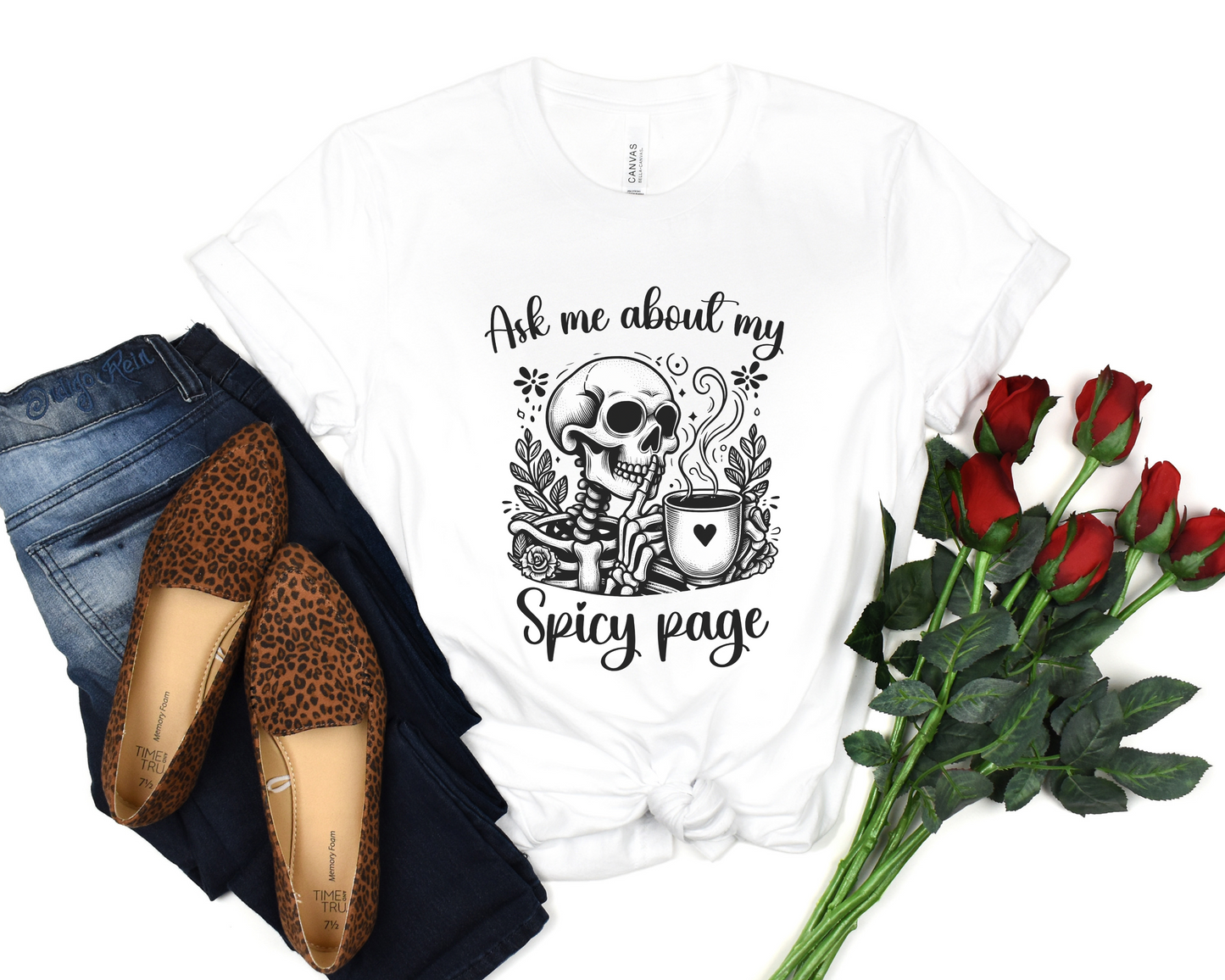 Ask Me About My Spicey Page Crew Neck Tee
