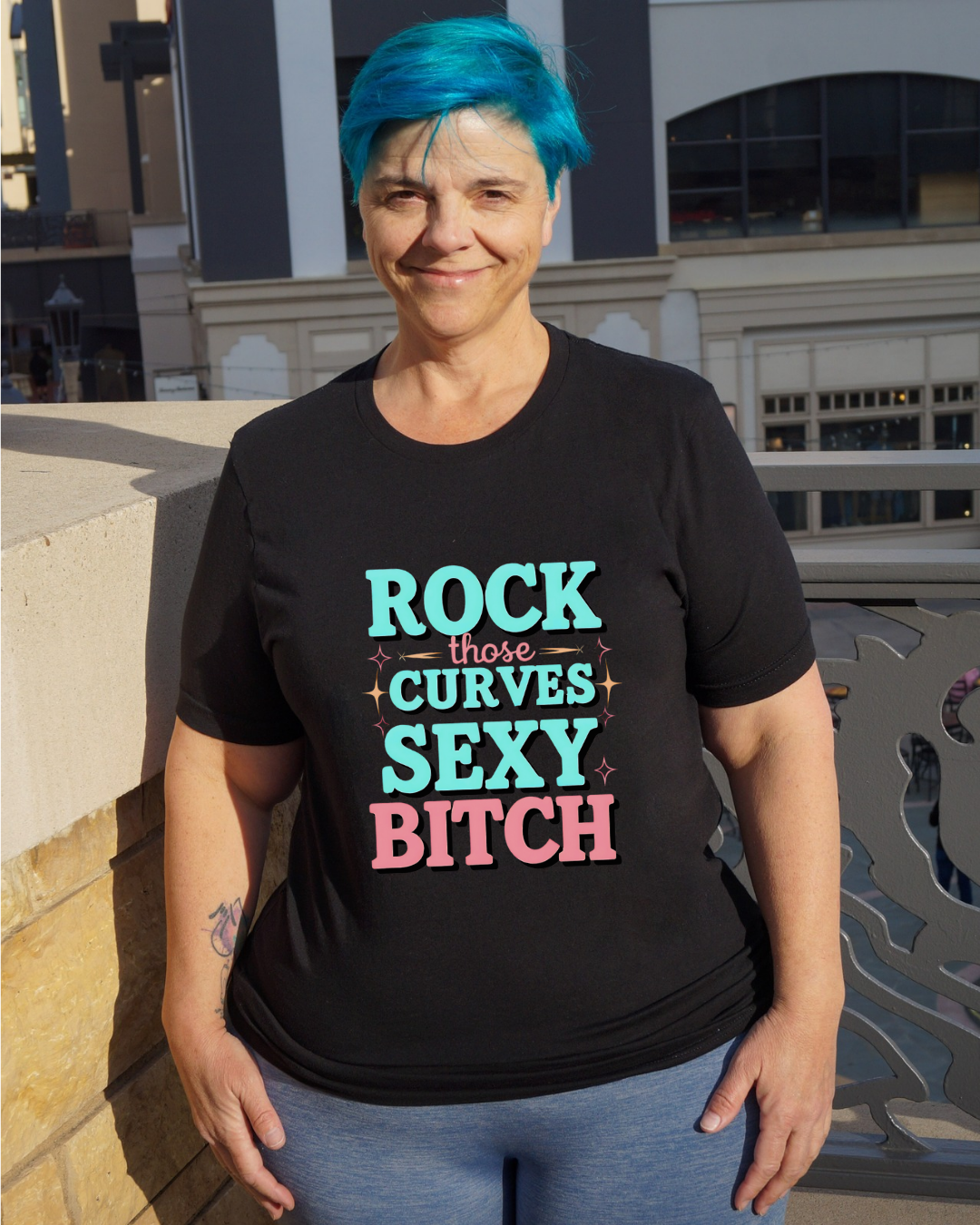 Rock Those Curves Sexy Bitch Crew Neck Tee