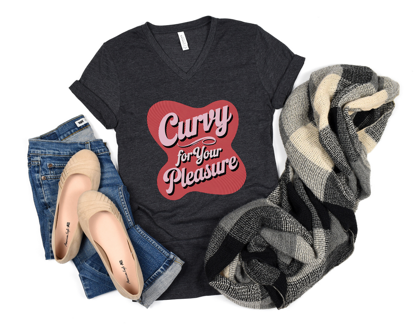 Curvy For Your Pleasure V-Neck Shirt