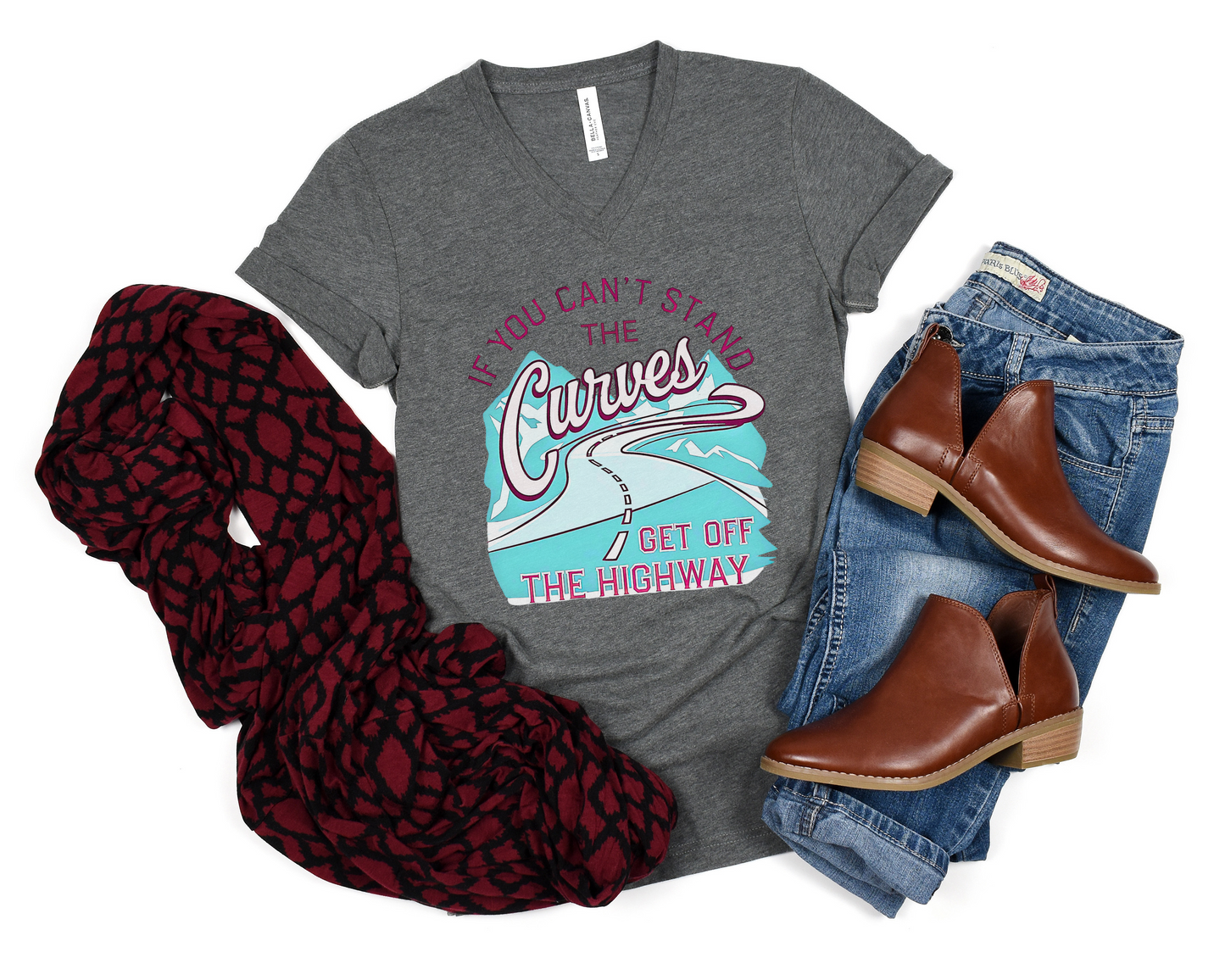 If You Can't Stand The Curves Get Off The Highway V-Neck Shirt