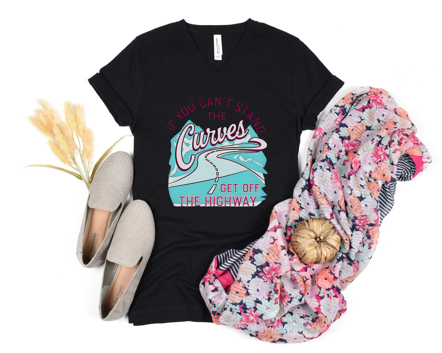 If You Can't Stand The Curves Get Off The Highway V-Neck Shirt