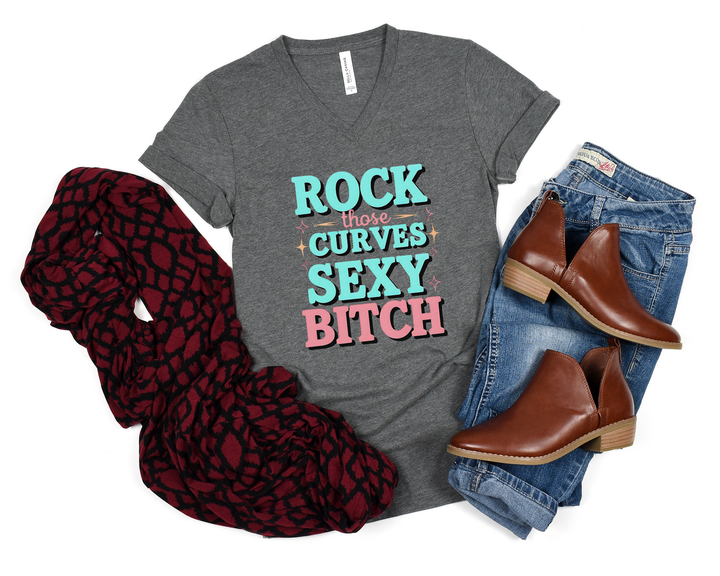 Rock Those Curves Sexy Bitch V-Neck Shirt