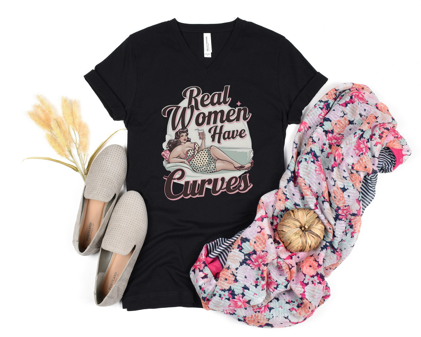 Real Women Have Curves V-Neck Shirt