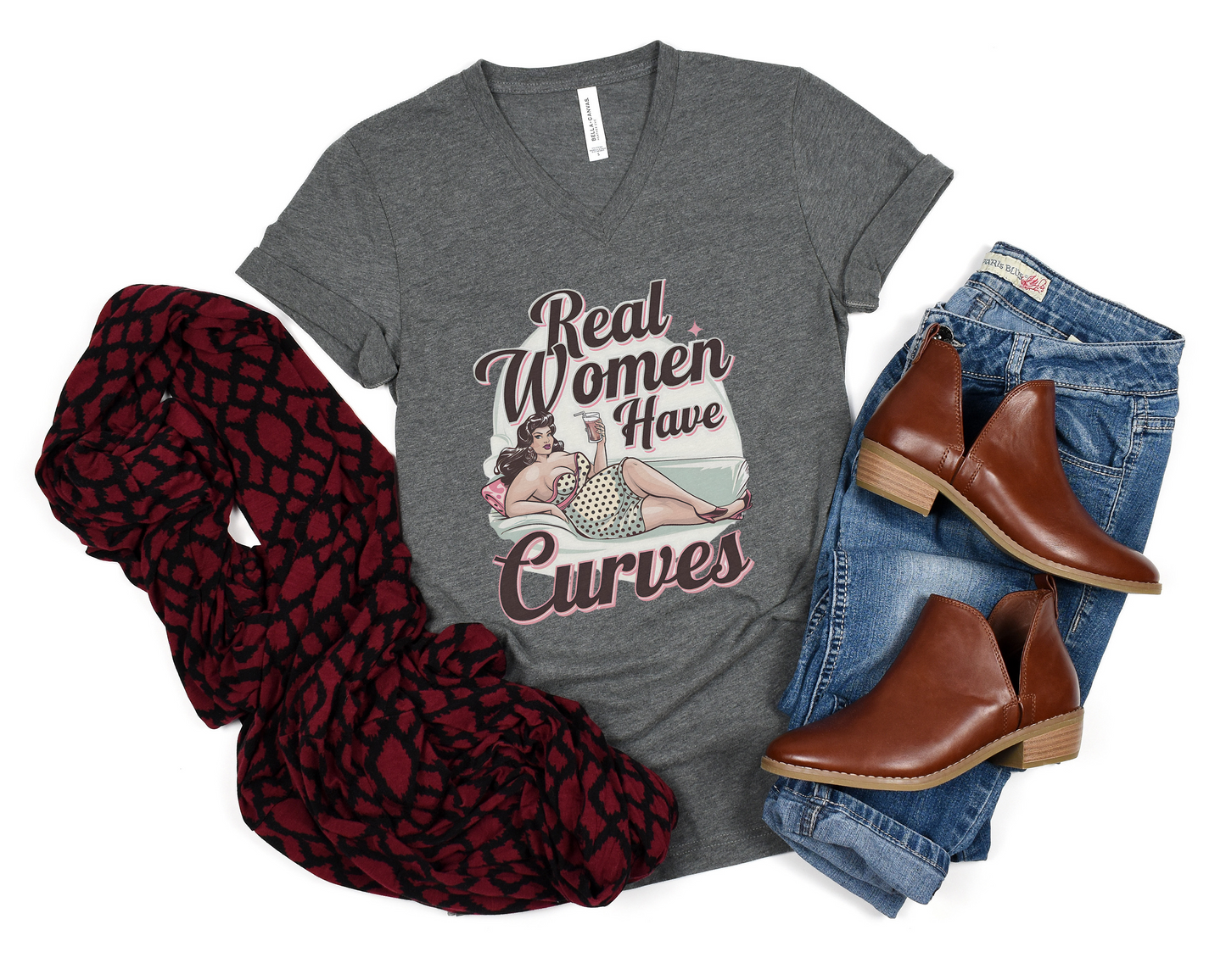 Real Women Have Curves V-Neck Shirt