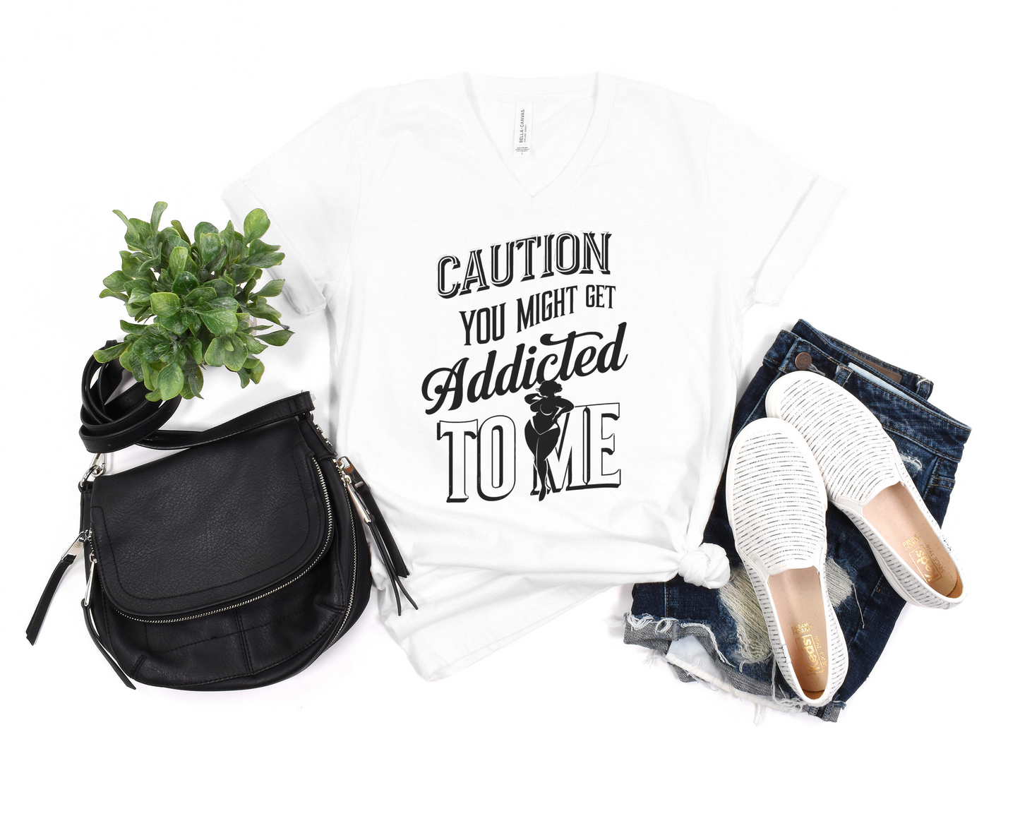 Caution You May Get Addicted To Me V-Neck Shirt