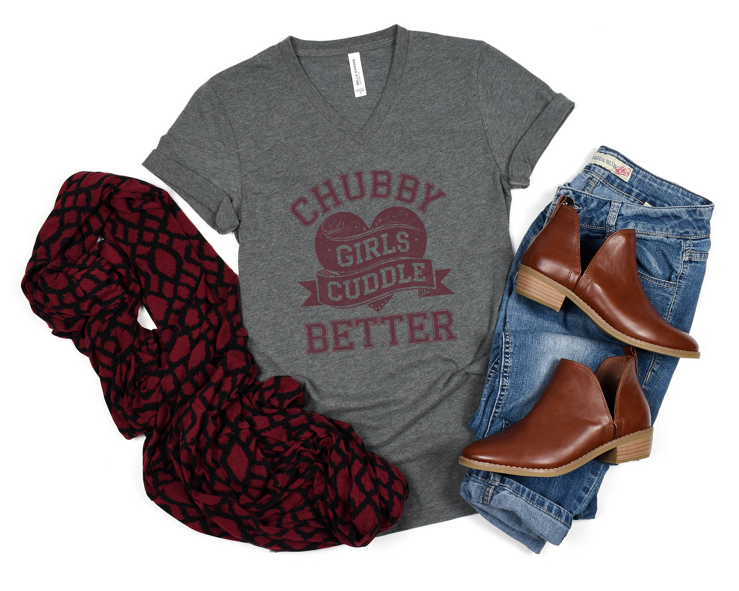 Chubby Girls Cuddle Better V-Neck Shirt