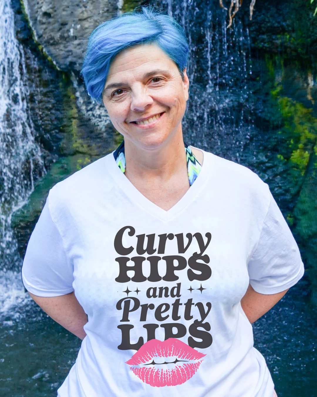 Curvy Hips And Pretty Lips V-Neck Shirt