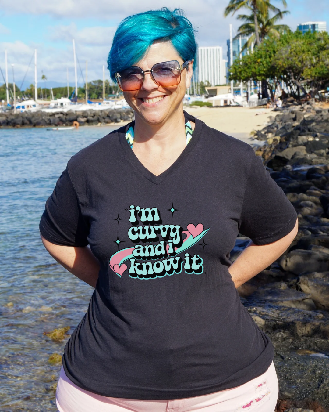 I'm Curvy And I Know It V-Neck Shirt