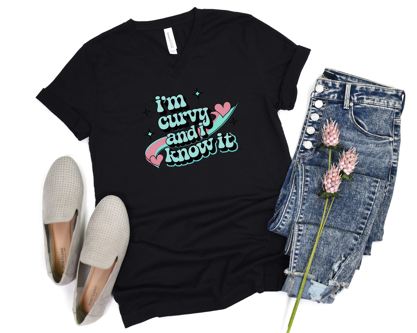 I'm Curvy And I Know It V-Neck Shirt