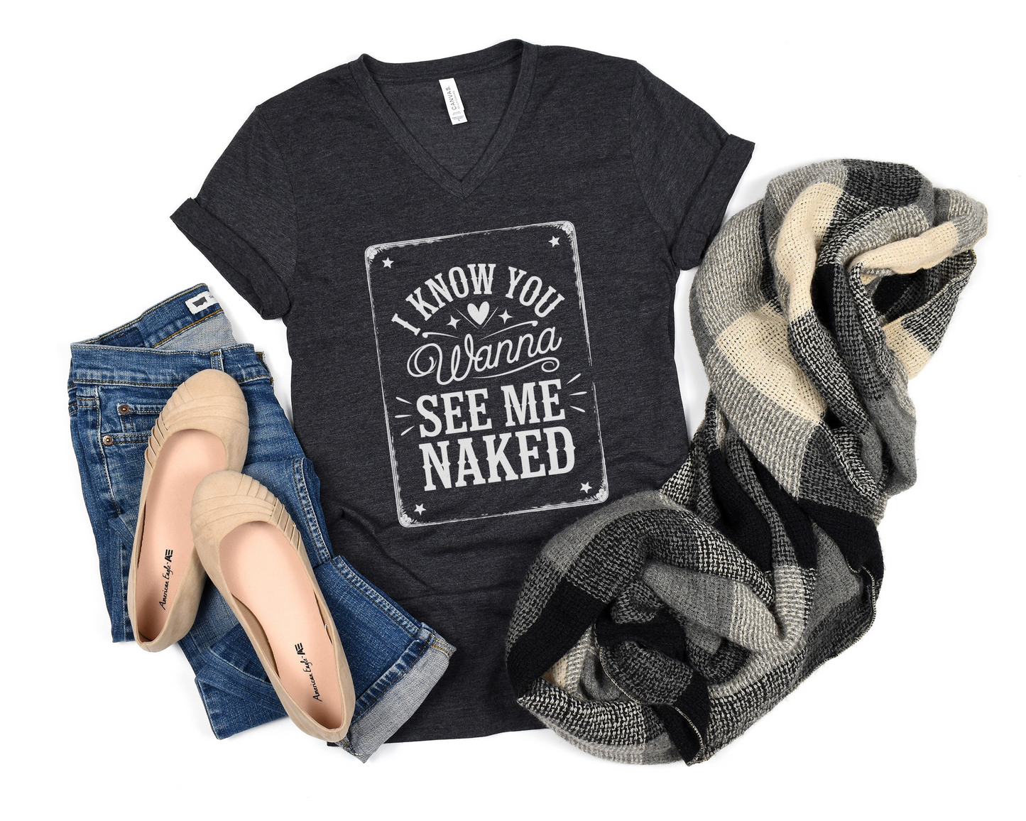 I Know You Wanna See Me Naked V-Neck Shirt