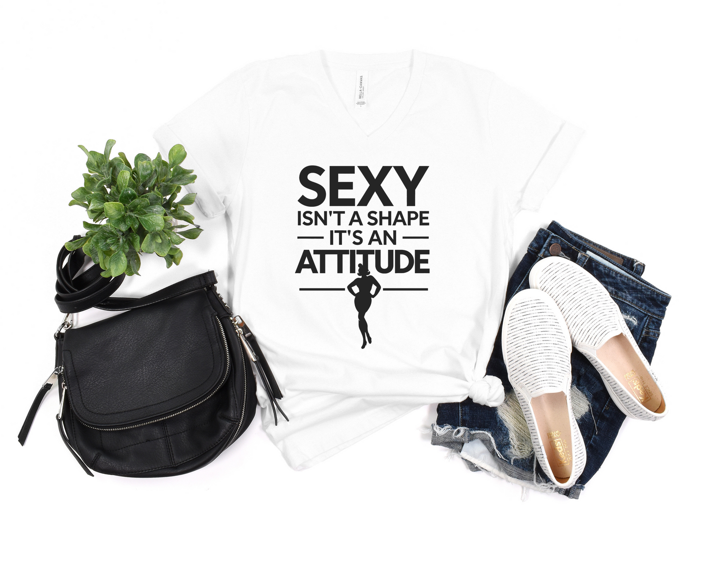 Sexy Isn't A Shape It's An Attitude V-Neck Shirt
