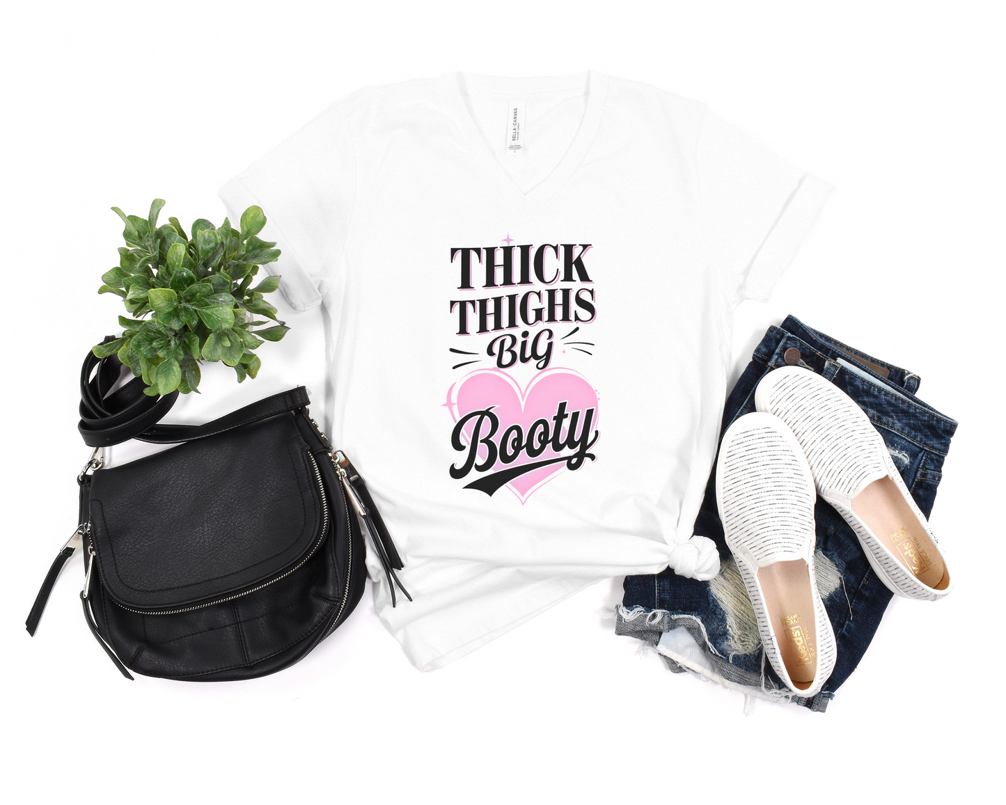 Thick Thighs Big Booty V-Neck Shirt