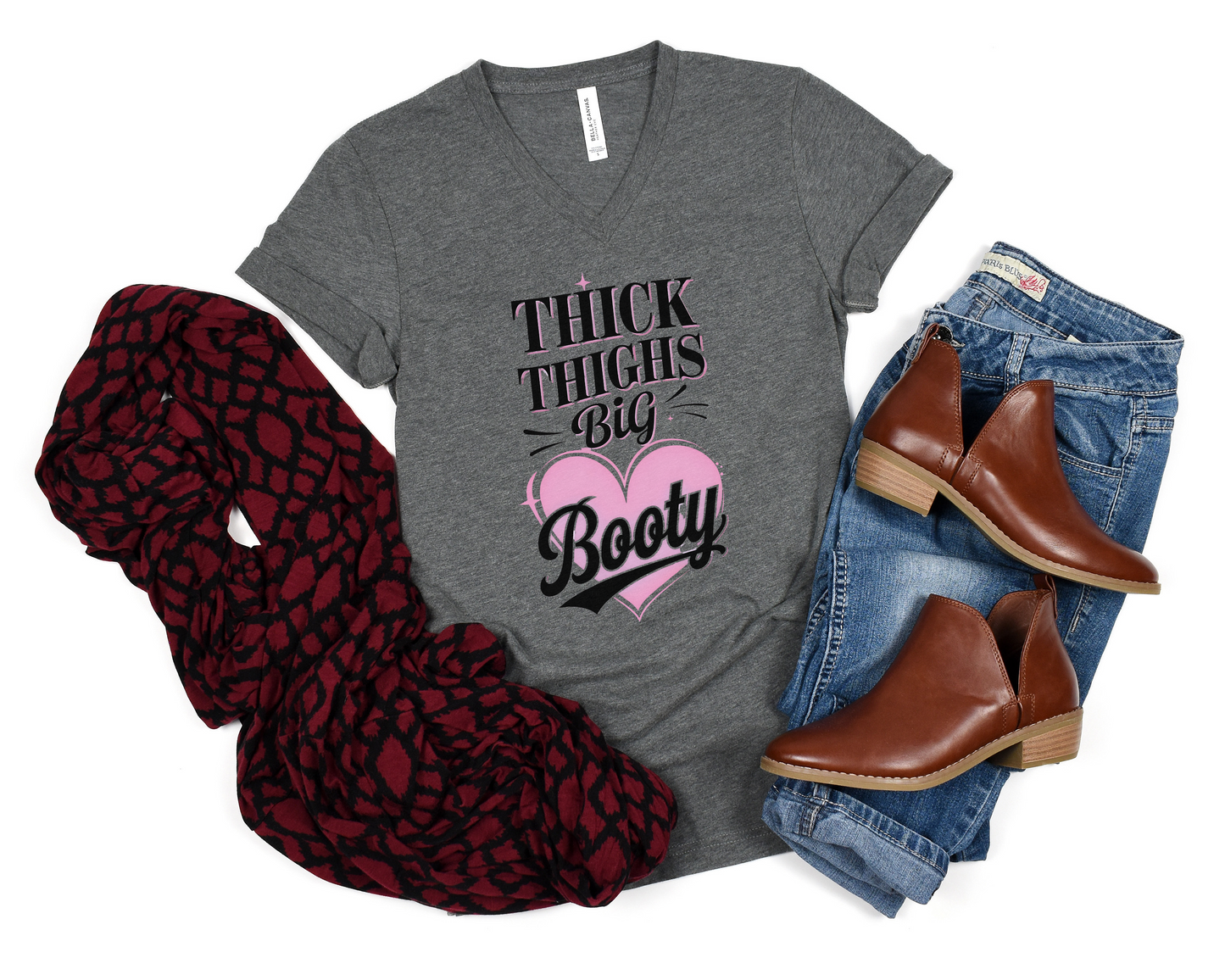 Thick Thighs Big Booty V-Neck Shirt
