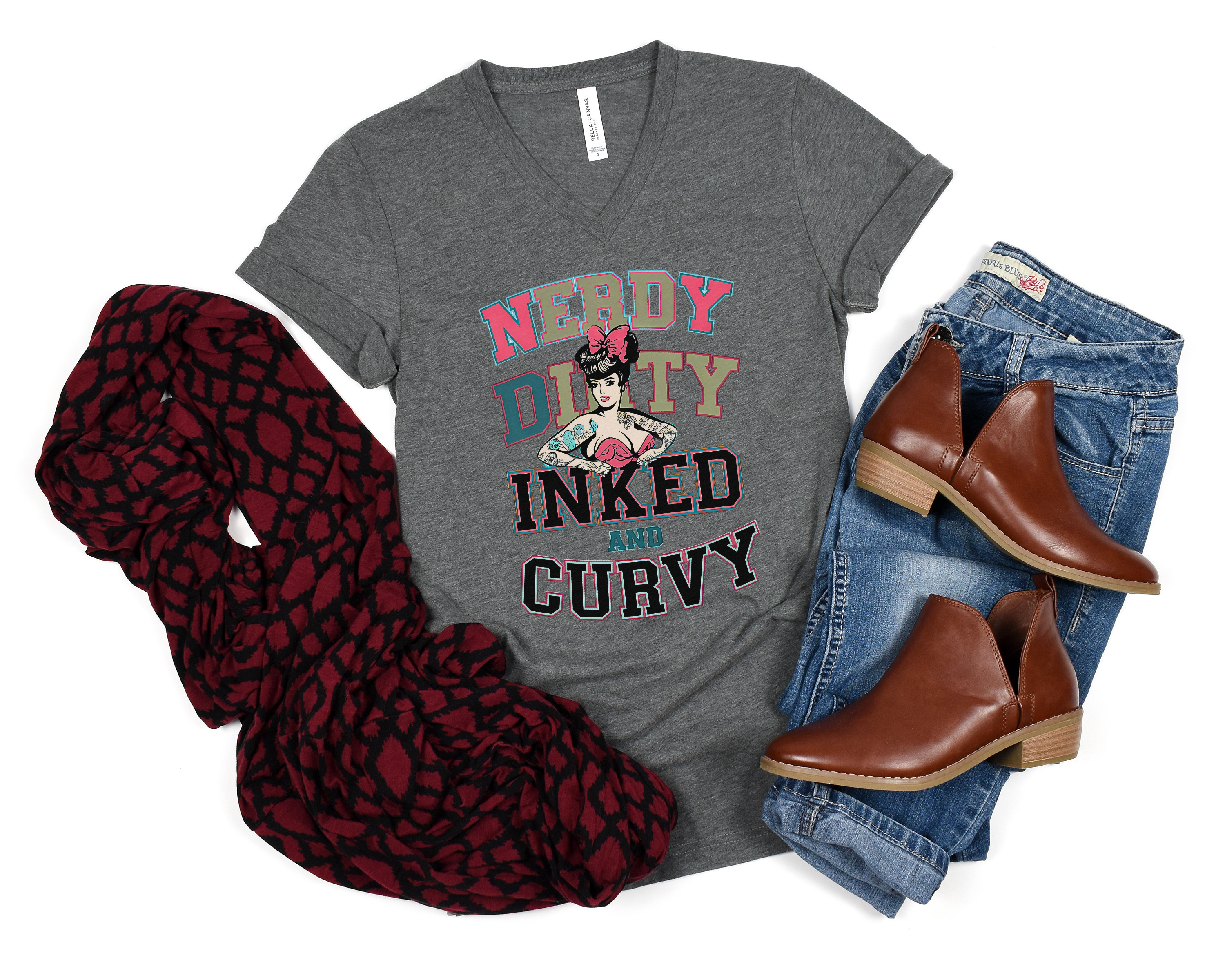 Inked And Curvy V-Neck