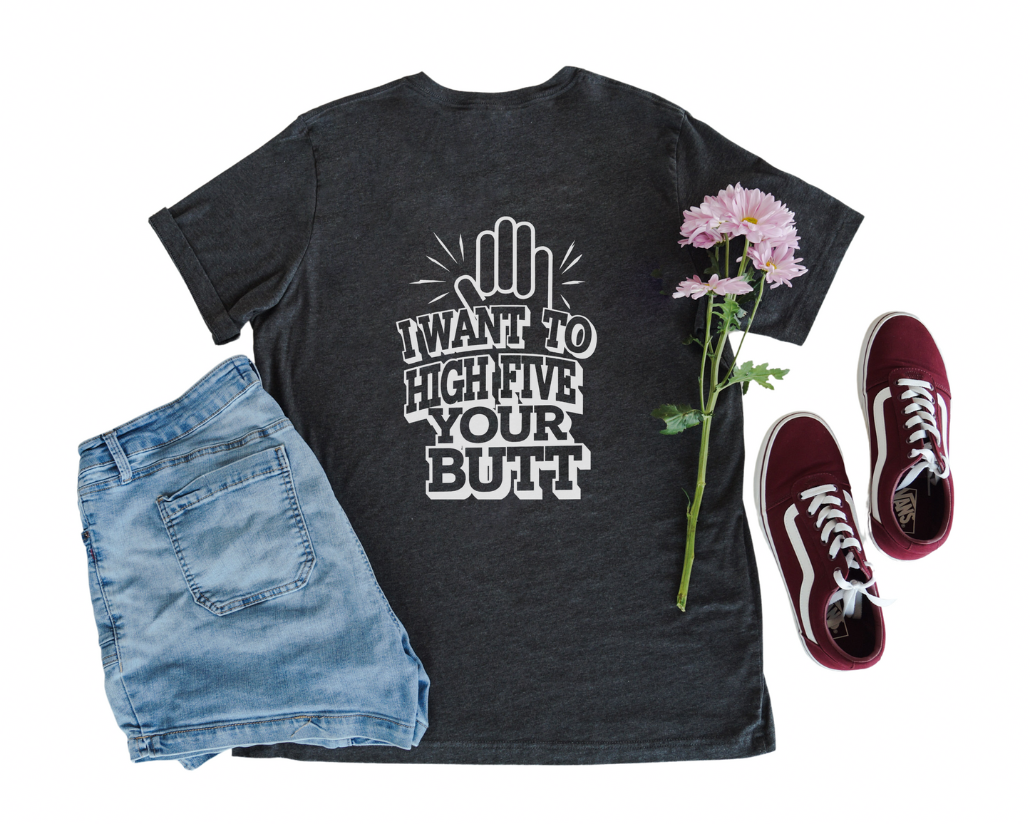 I Want To High Five Your Butt V-Neck Shirt
