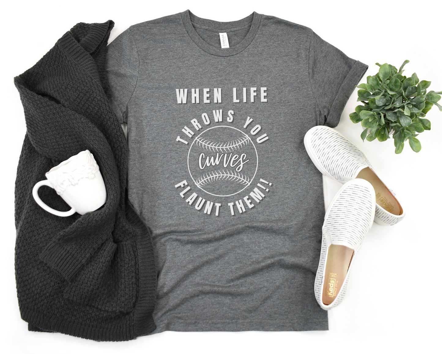 When Life Throws You Curves Flaunt Them Crew Neck Tee