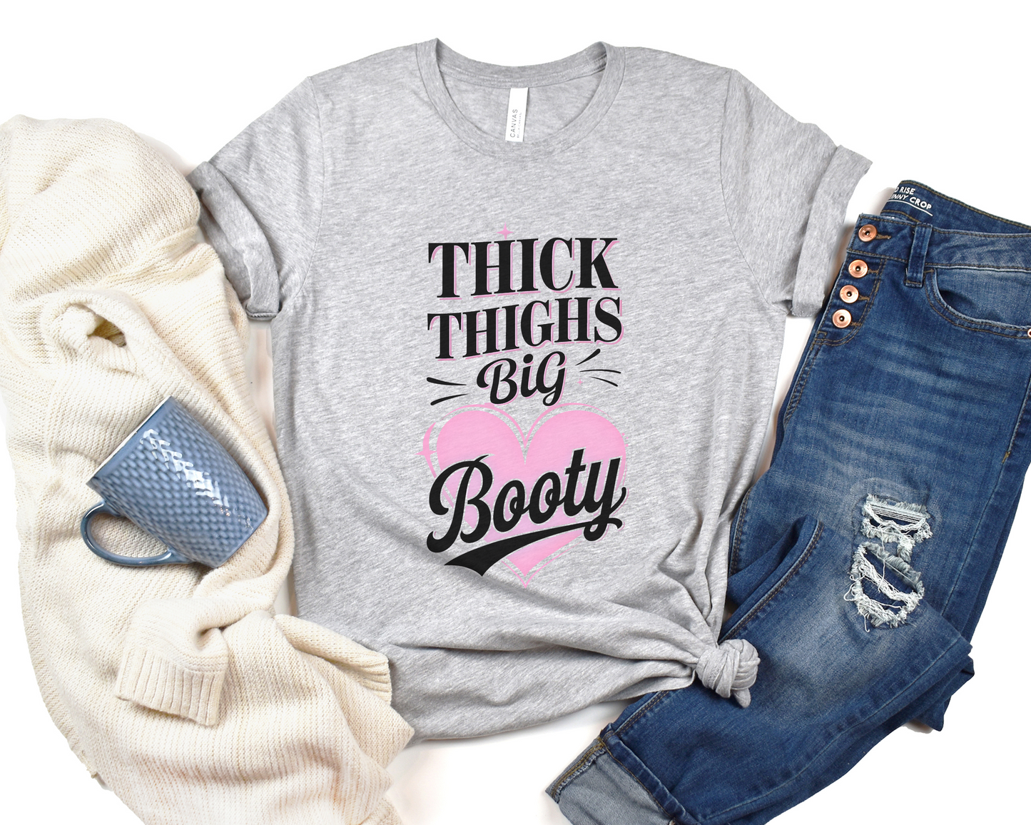 Thick Thighs Big Booty Crew Neck Tee