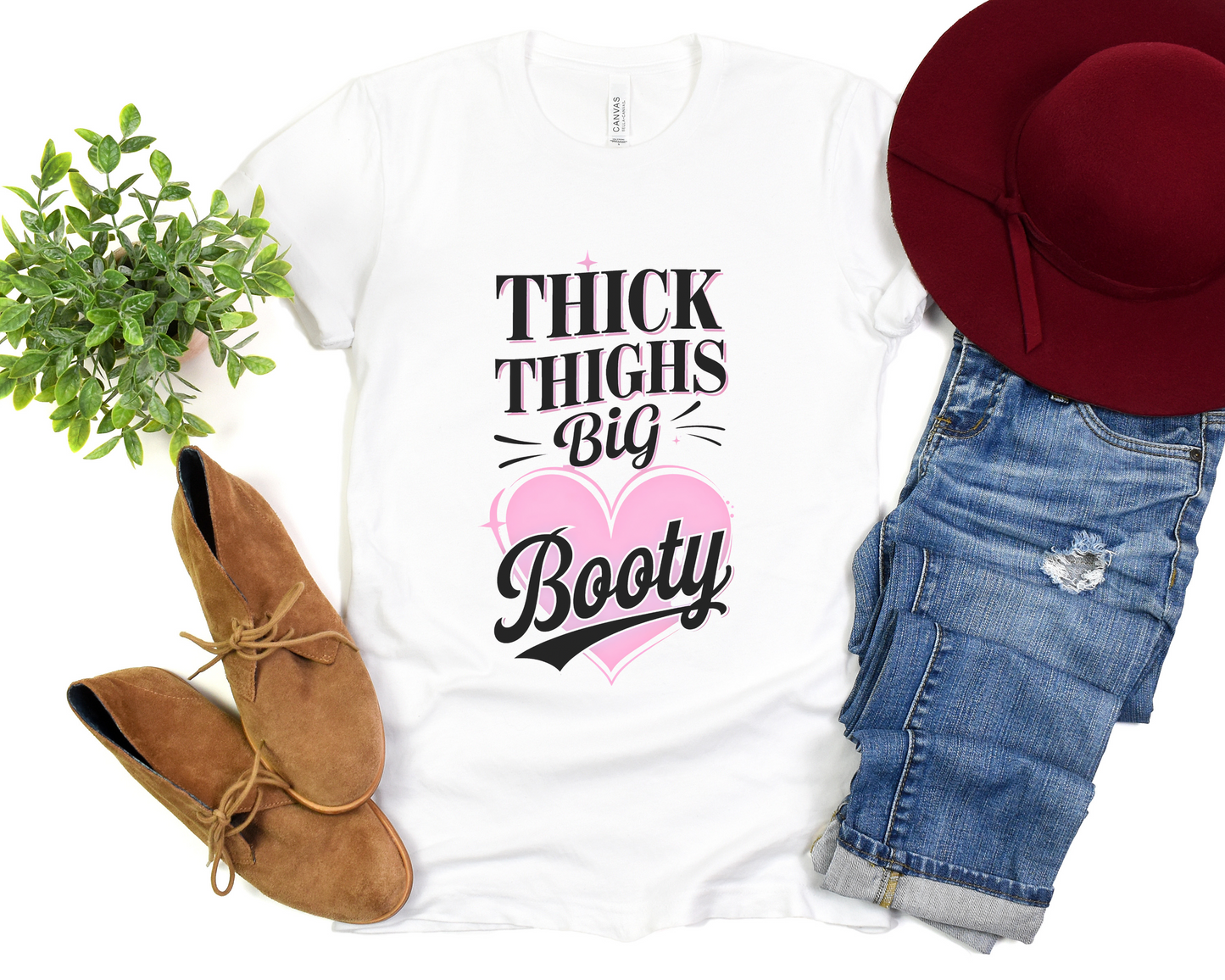 Thick Thighs Big Booty Crew Neck Tee