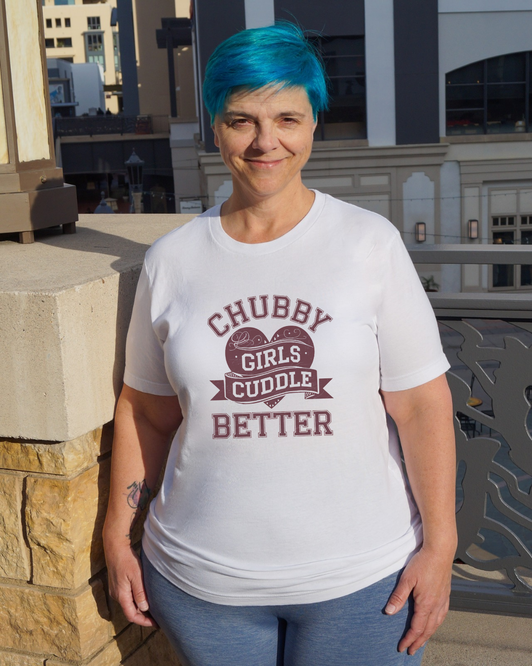 Chubby Girls Cuddle Better Crew Neck Tee