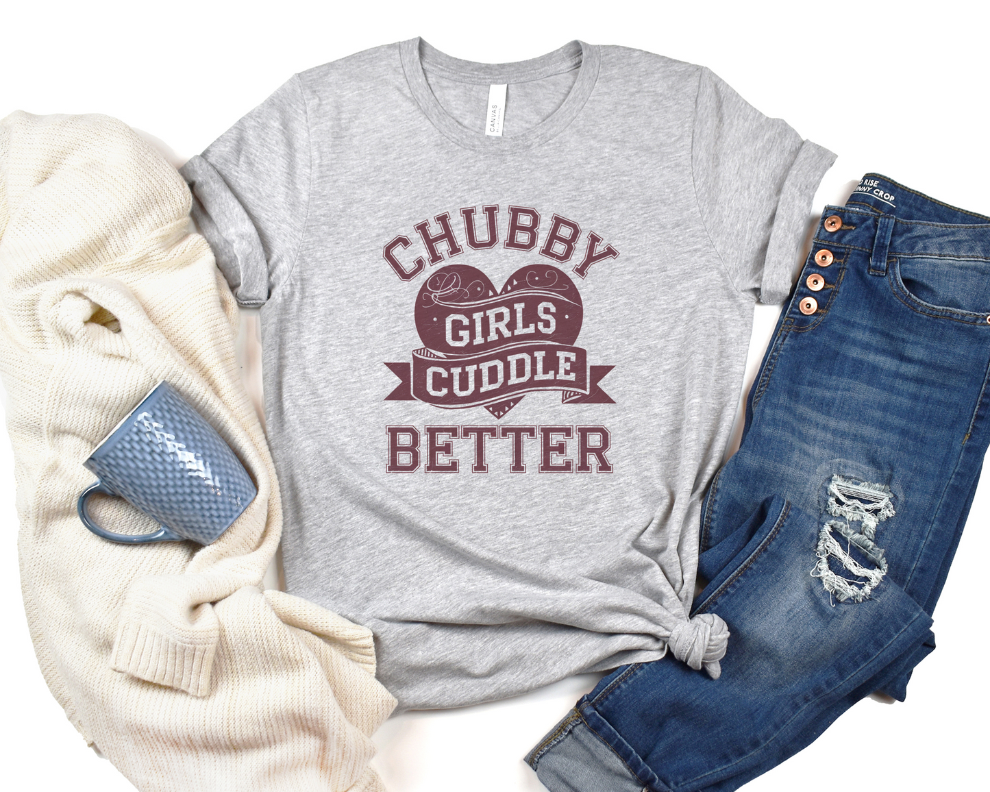 Chubby Girls Cuddle Better Crew Neck Tee