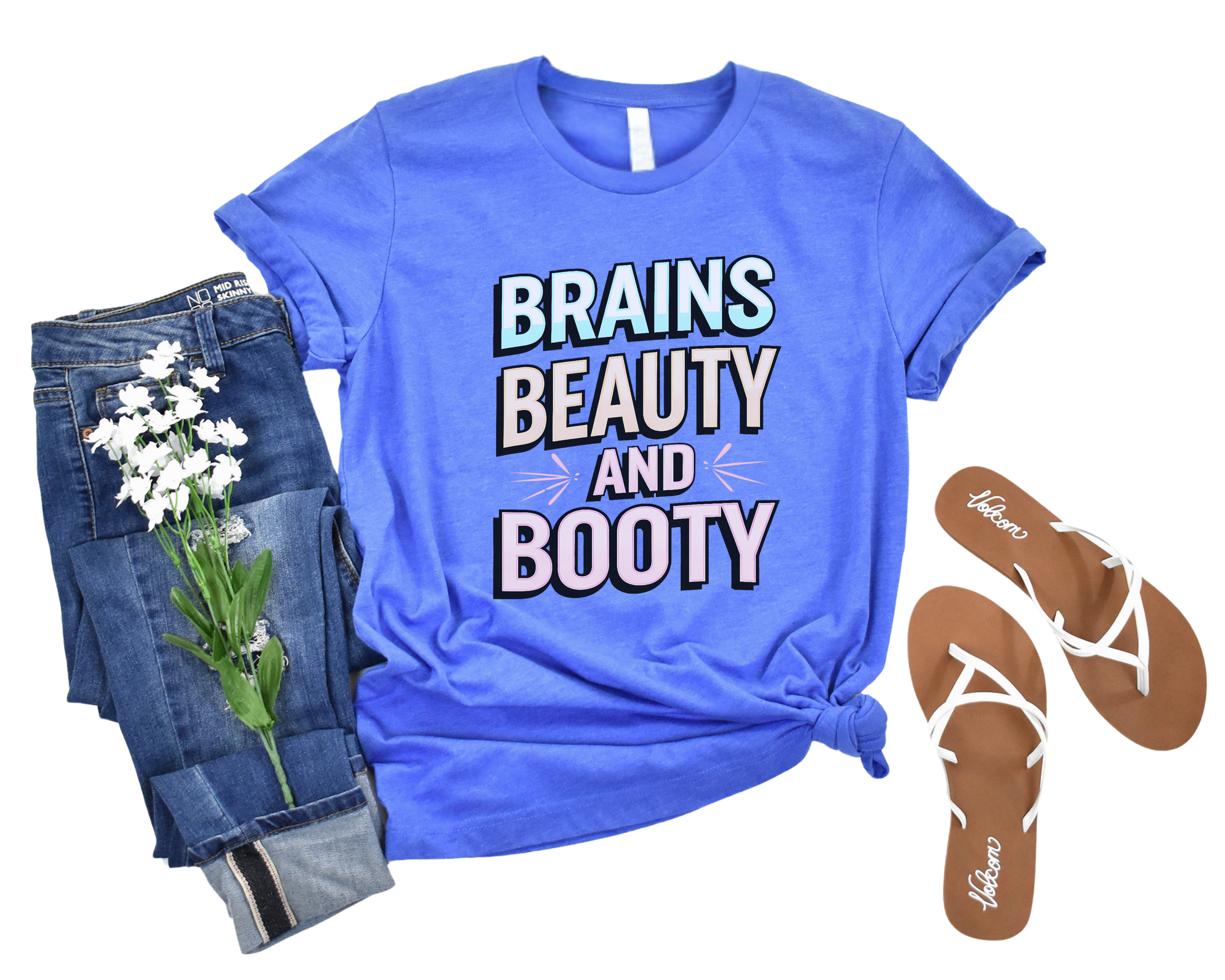 Brains Beauty and Booty Tee
