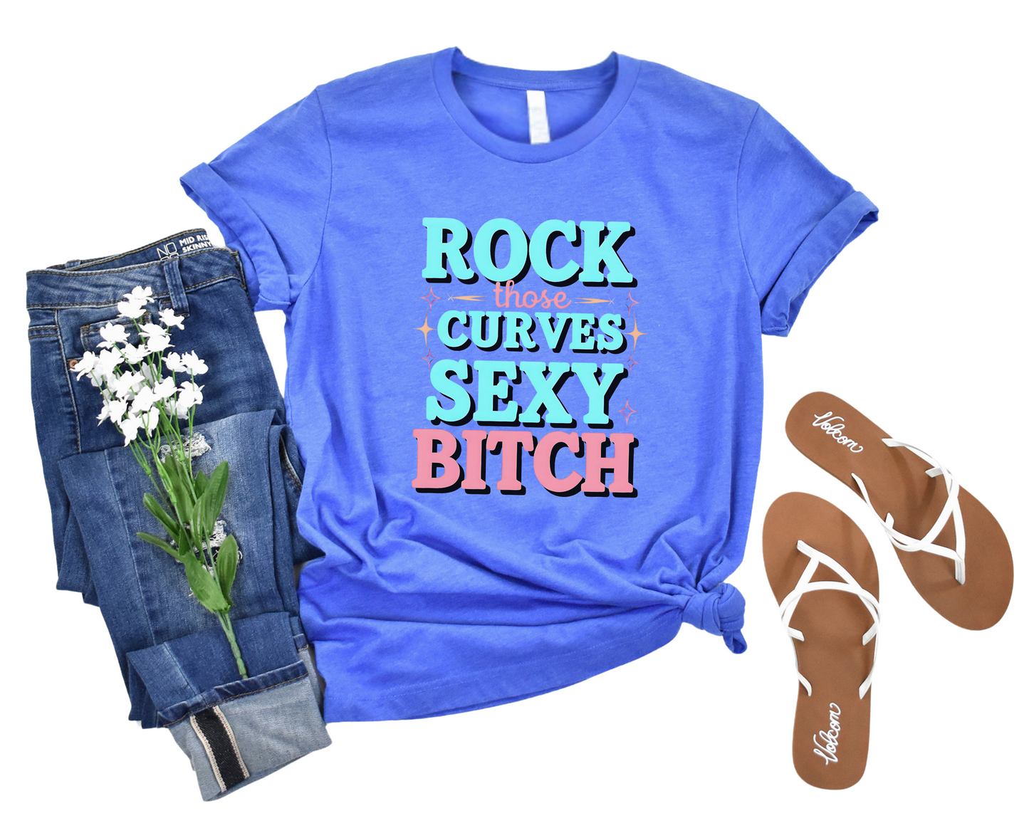 Rock Those Curves Sexy Bitch Crew Neck Tee