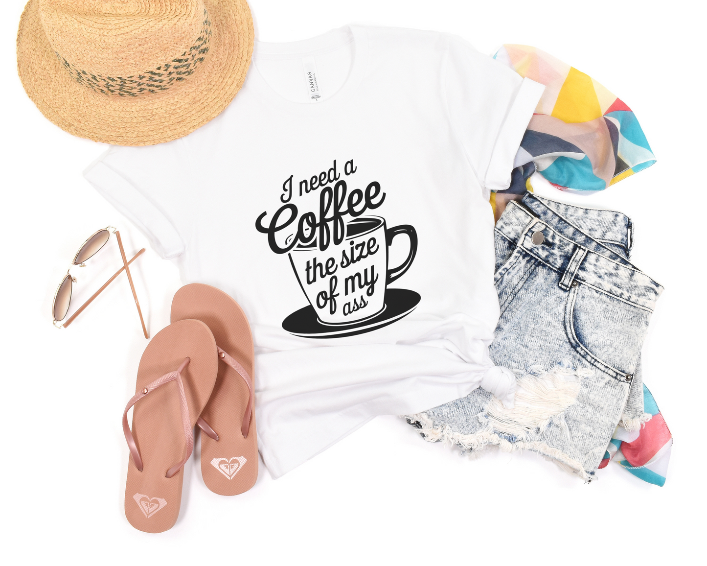 I Need A Coffee The Size Of My Ass Crew Neck Tee