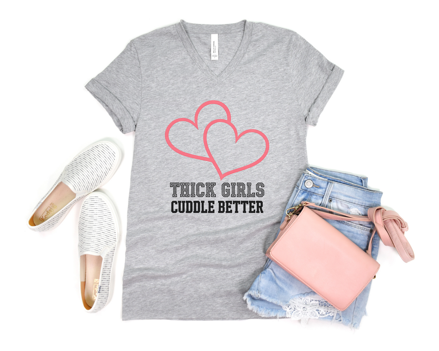 Thick Girls Cuddle Better V-Neck Shirt