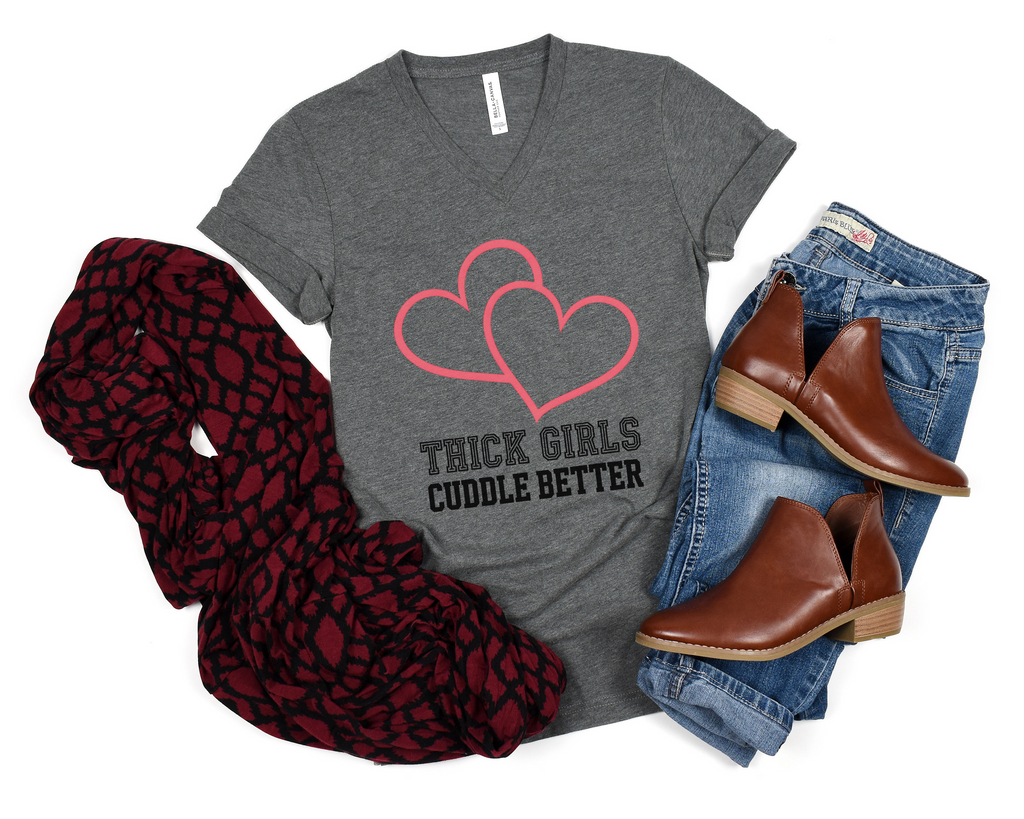 Thick Girls Cuddle Better V-Neck