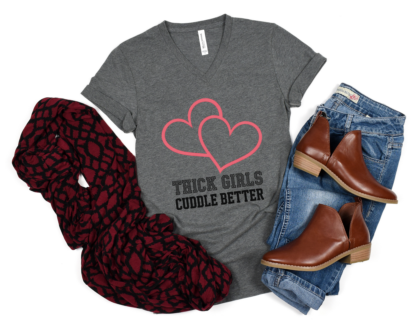Thick Girls Cuddle Better V-Neck Shirt