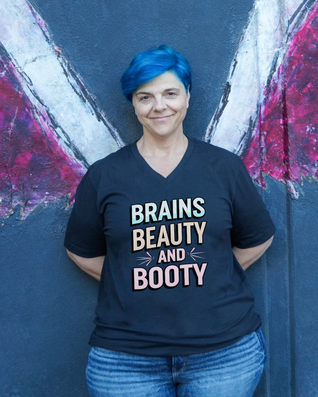 Brains Beauty and Booty V-Neck Shirt