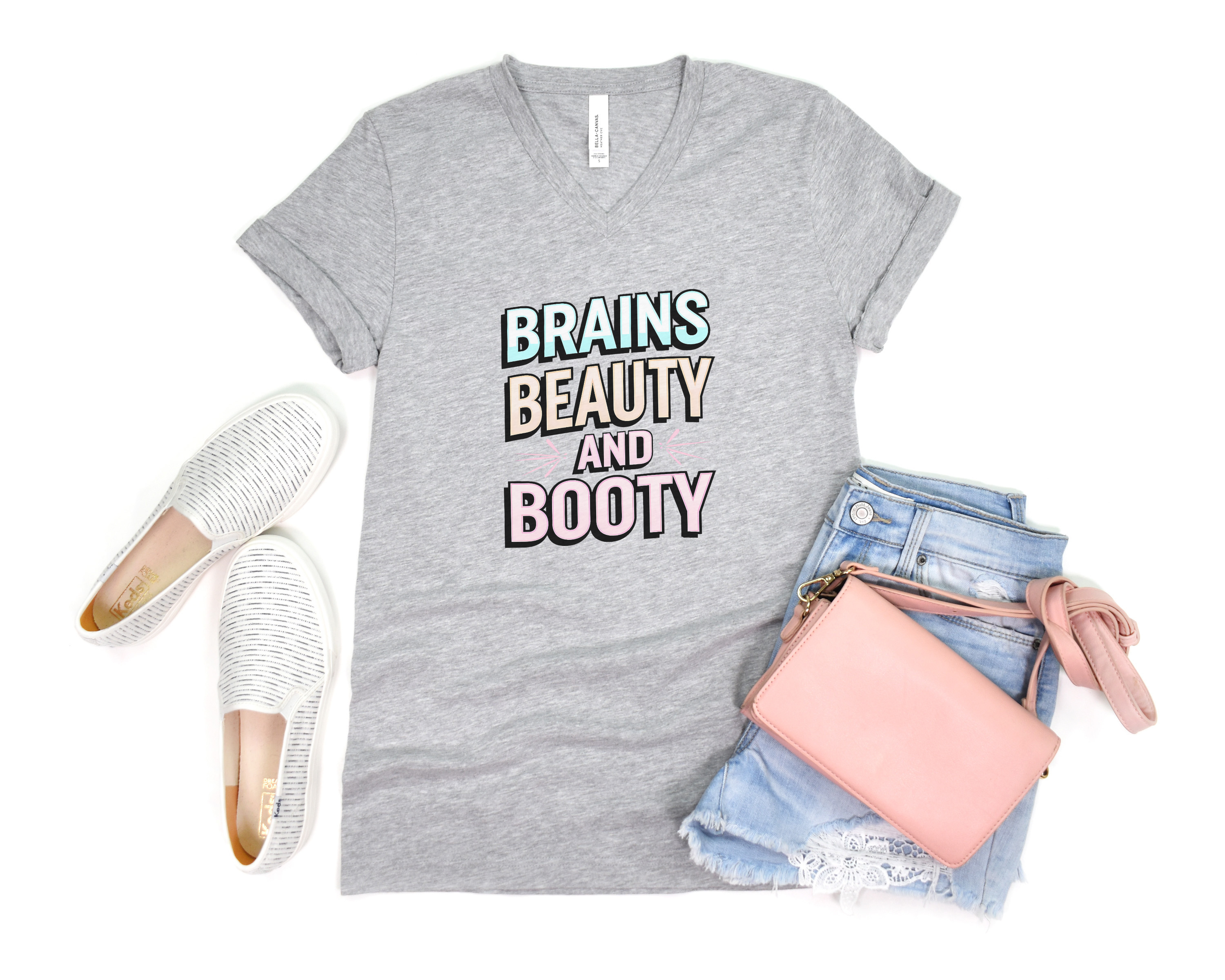 Brains Beauty and Booty V-Neck