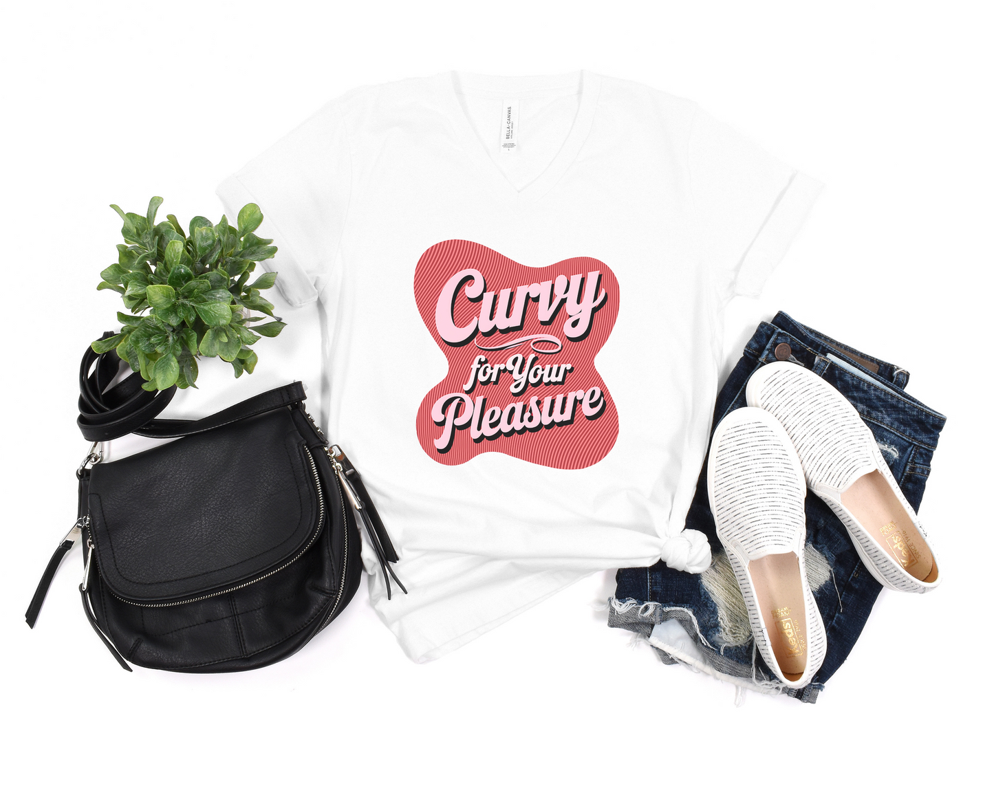 Curvy For Your Pleasure V-Neck Shirt