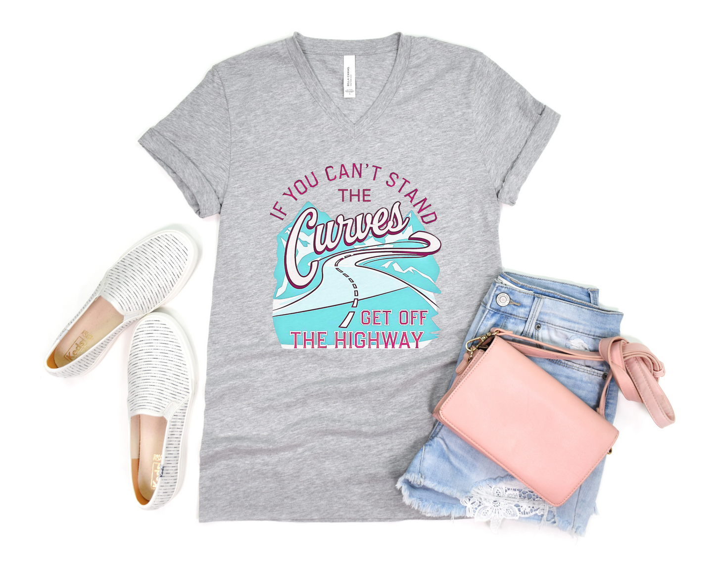 If You Can't Stand The Curves Get Off The Highway V-Neck Shirt