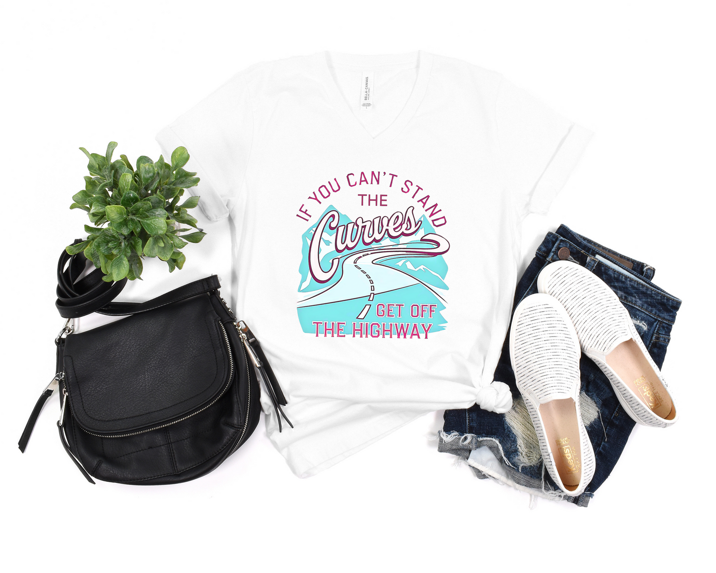 If You Can't Stand The Curves Get Off The Highway V-Neck Shirt