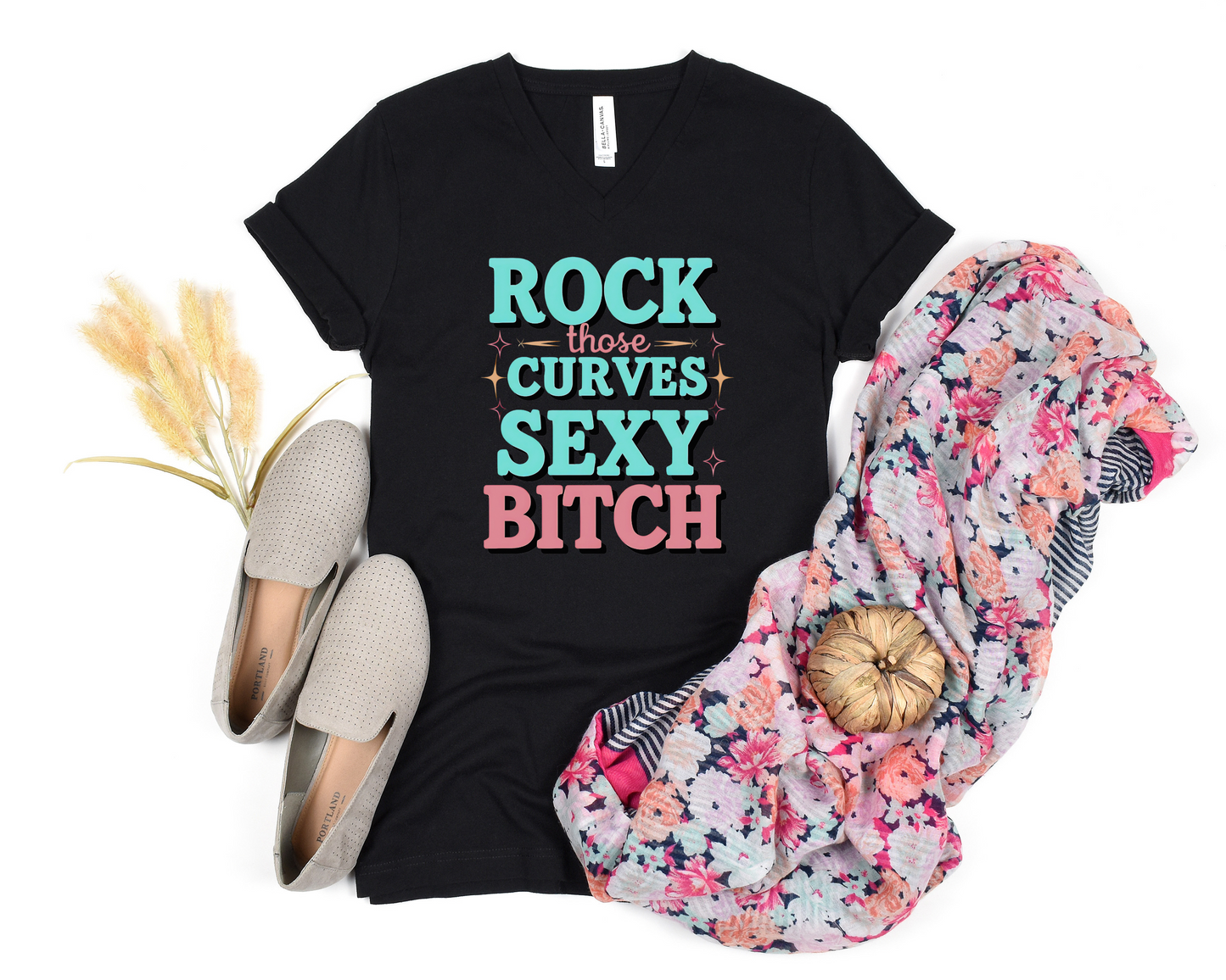 Rock Those Curves Sexy Bitch V-Neck Shirt