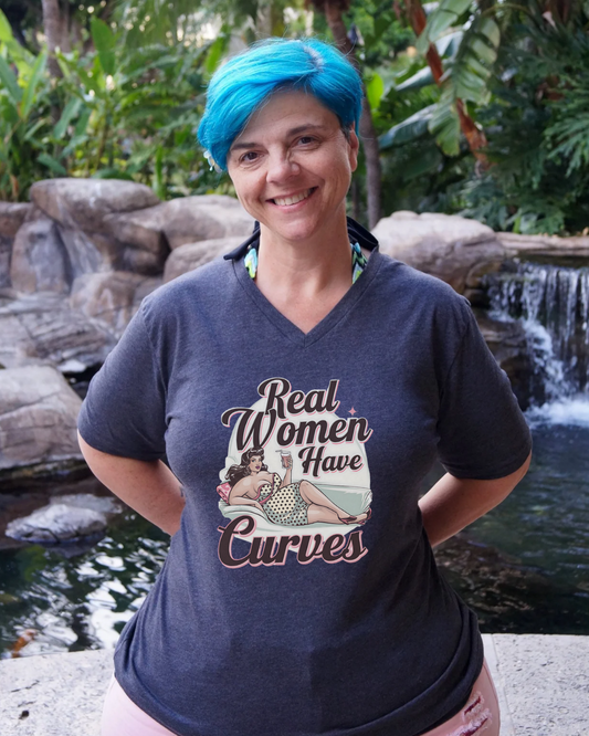 Real Women Have Curves V-Neck Shirt