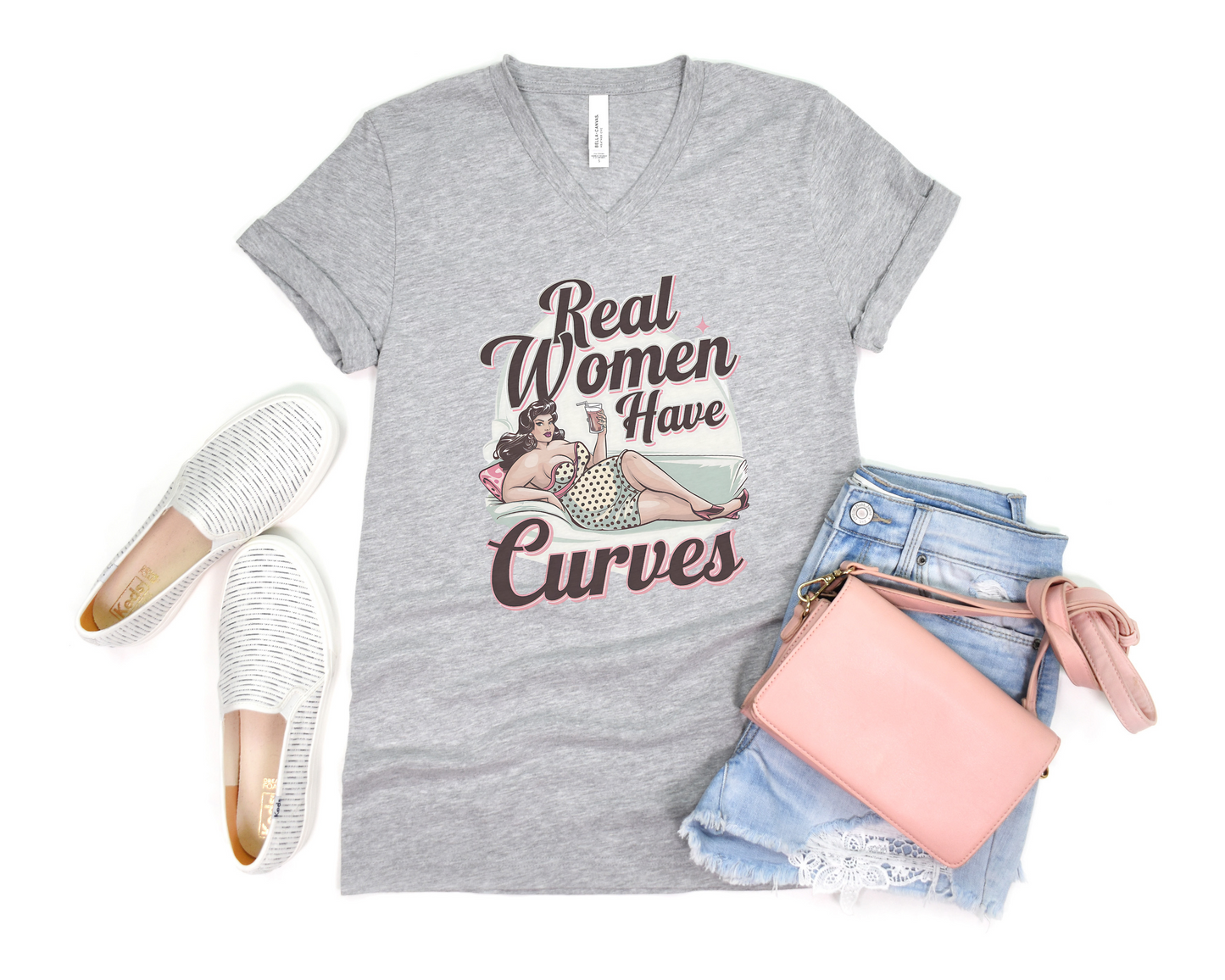 Real Women Have Curves V-Neck Shirt