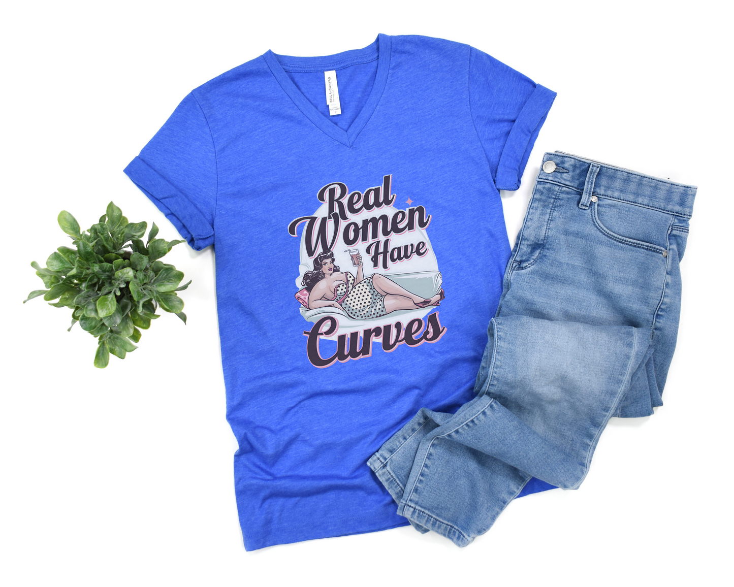 Real Women Have Curves V-Neck Shirt