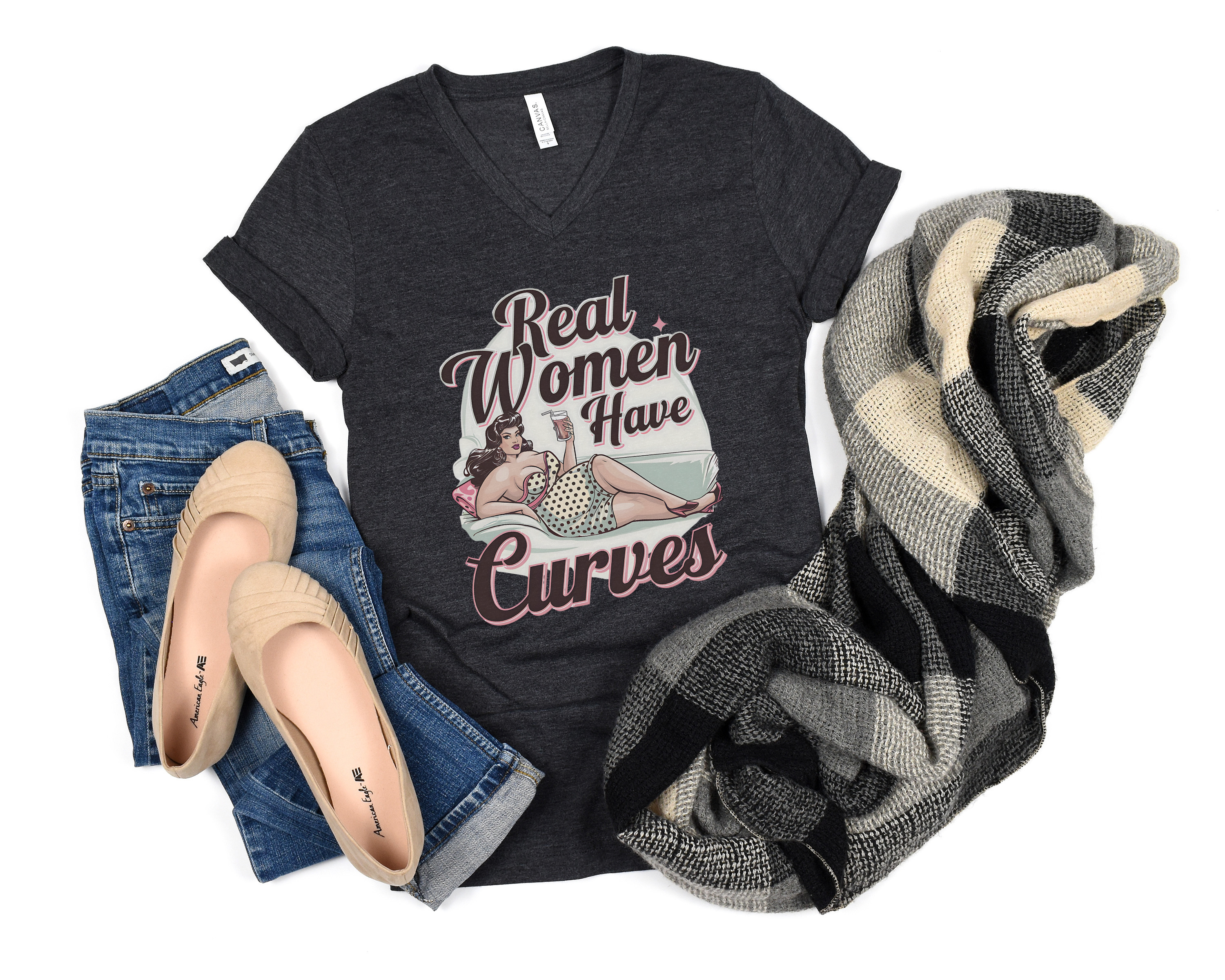 Real Women Have Curves V-Neck